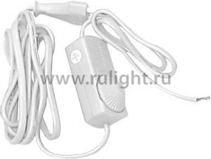 23056 Сетевой шнур с диммером 230V 1,5+0,5м, белый цвет , DM103-200W Сетевой шнур с диммером  цвет: "белый"